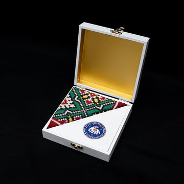 Double Ikat Pocket Square Chanda