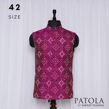 Nehru Jacket Single Ikat Patola