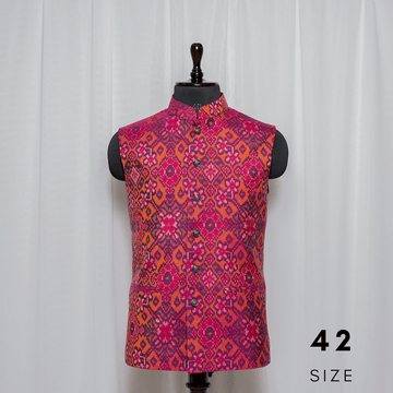 Nehru Jacket Single Ikat Patola Memorable 239