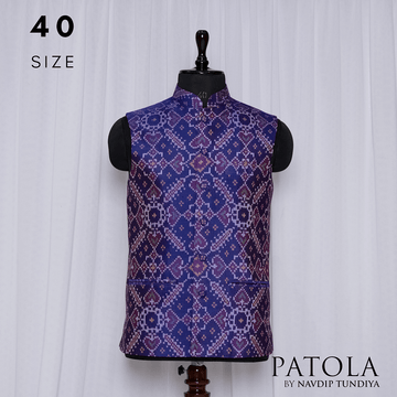 Nehru Jacket Single Ikat Patola