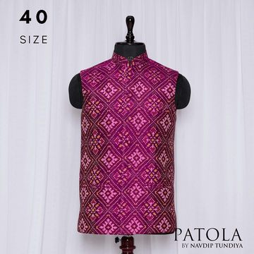Nehru Jacket Single Ikat Patola