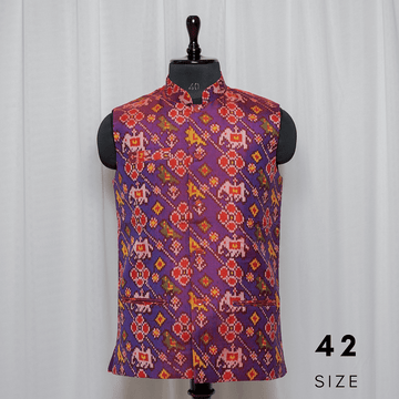 Nehru Jacket Single Ikat Patola Memorable 241