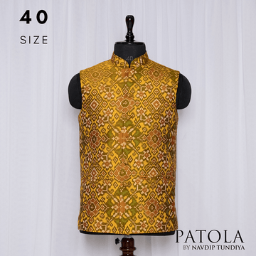 Nehru Jacket Single Ikat Patola