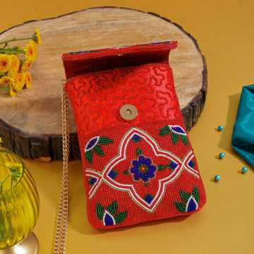 Mobile Cover Pearl Beaded Patola