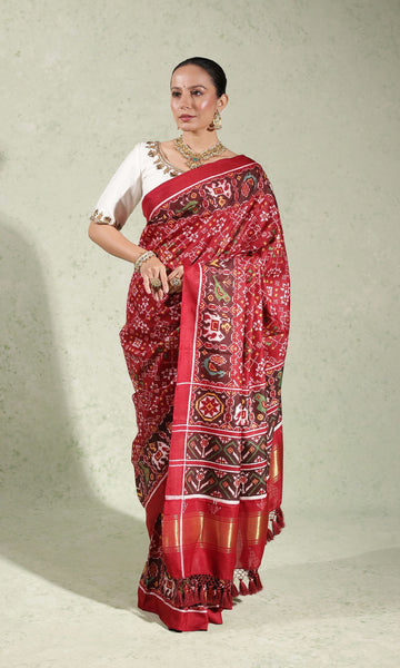 Natural Dye Double Ikat Patola Saree