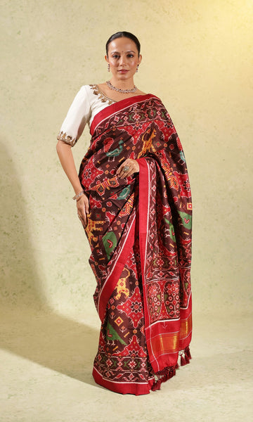 Natural Dye Double Ikat Patola Saree