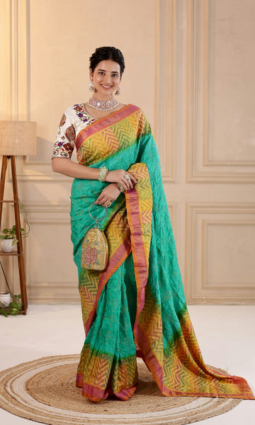 Rajkoti Patola Bandhej Saree