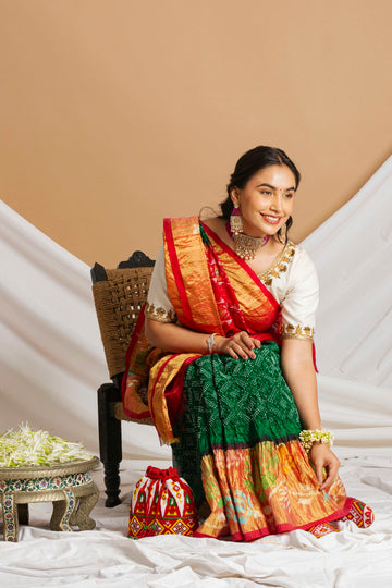 Kota Ikat Bandhani Saree