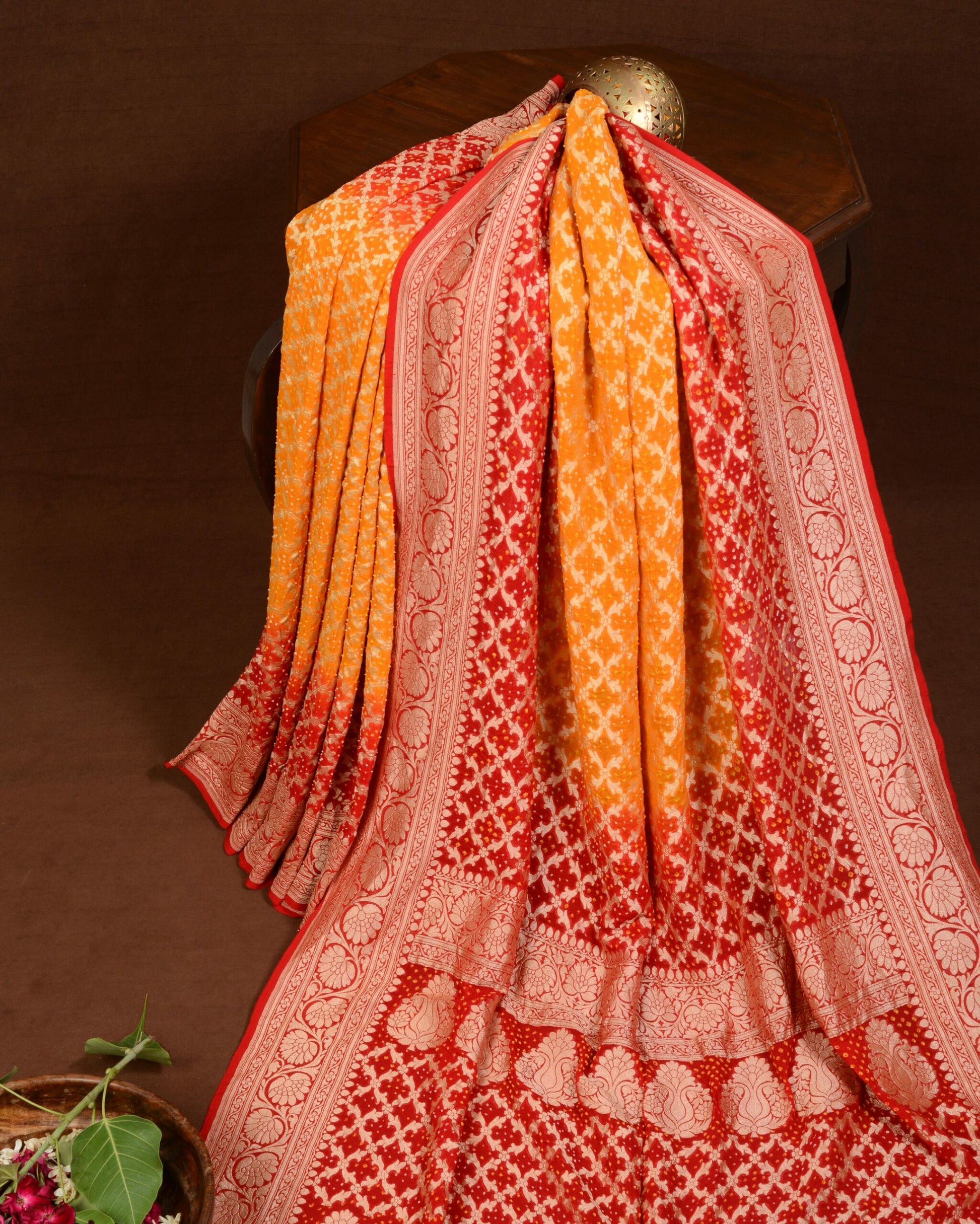 Banarasi Jaal Bandhani Saree