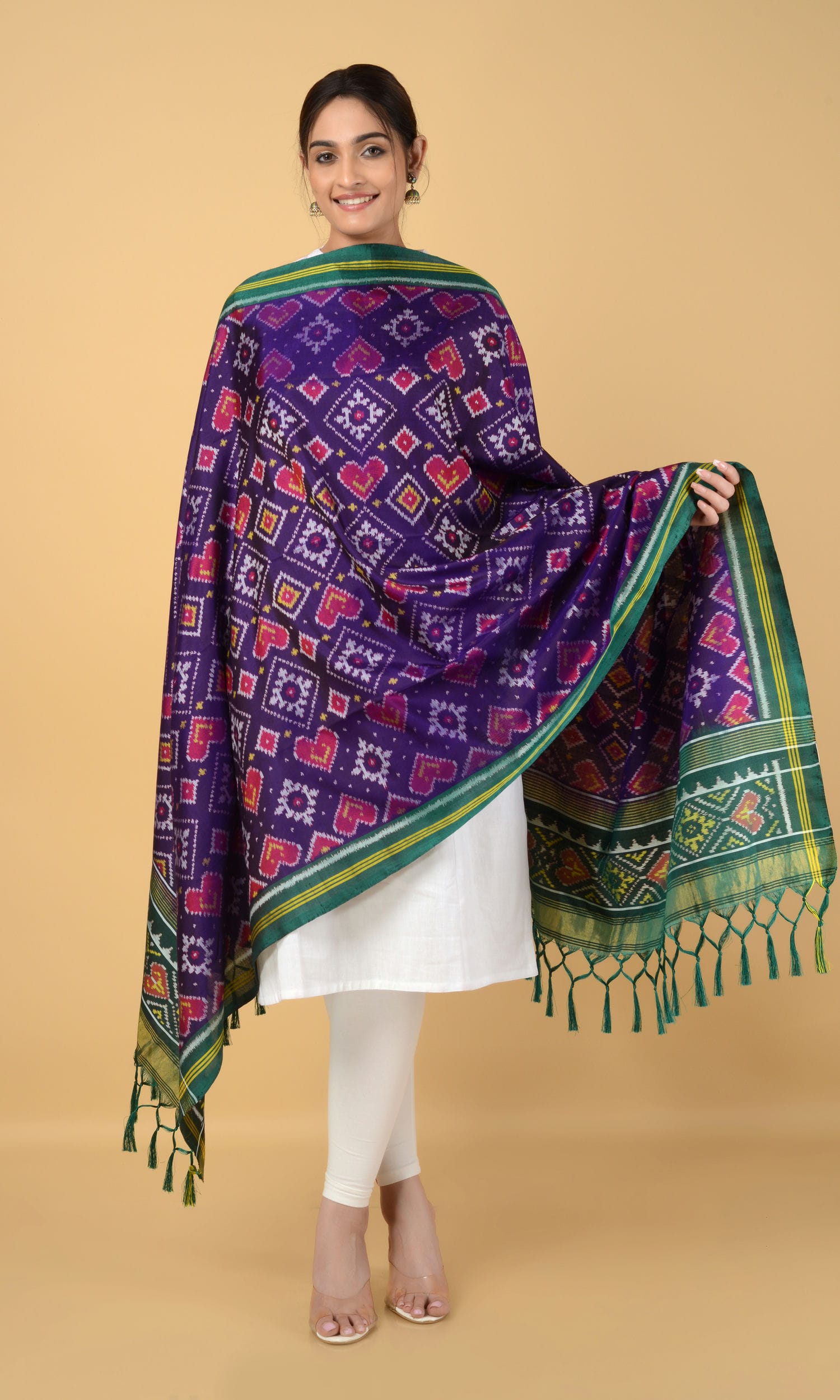 Single Ikat Patola Dupatta Pan Chanda