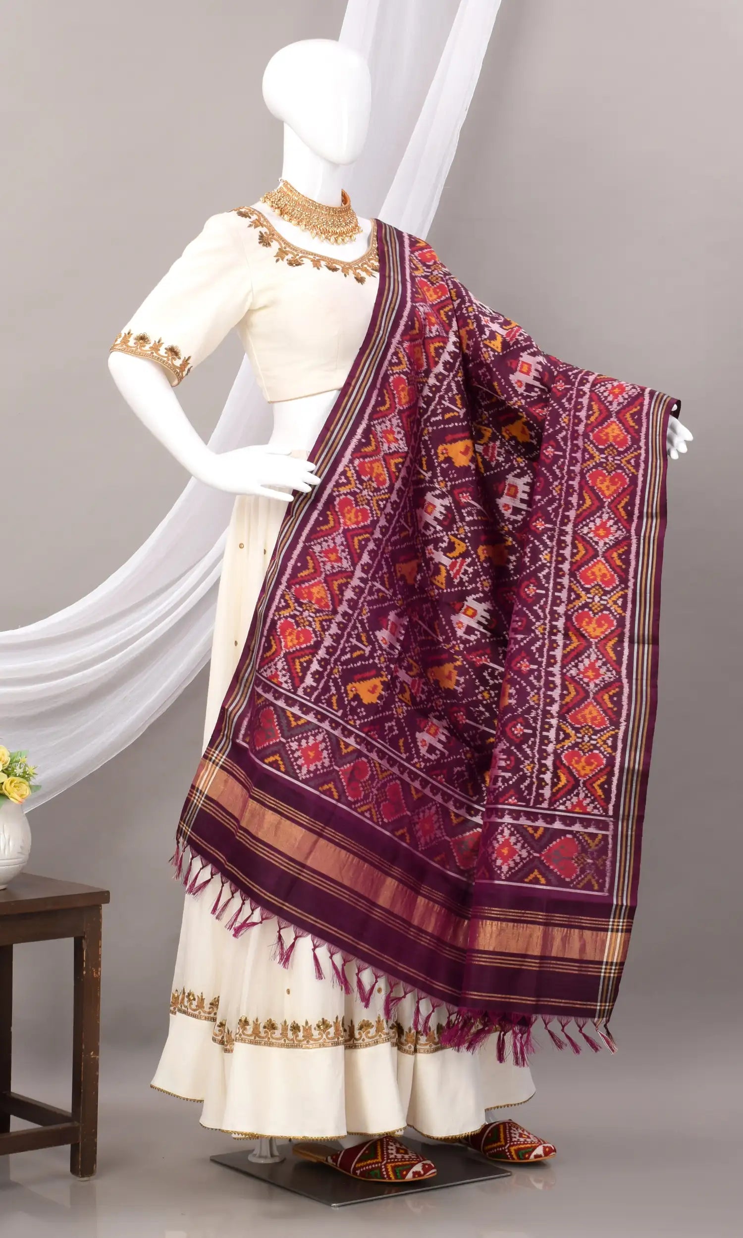 Single Ikat Patola Dupatta