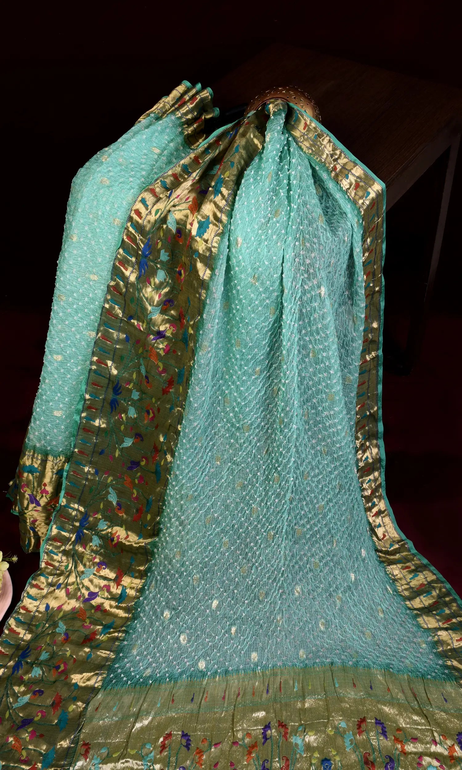 Kota Doriya Paithani Weave Bandhani Saree