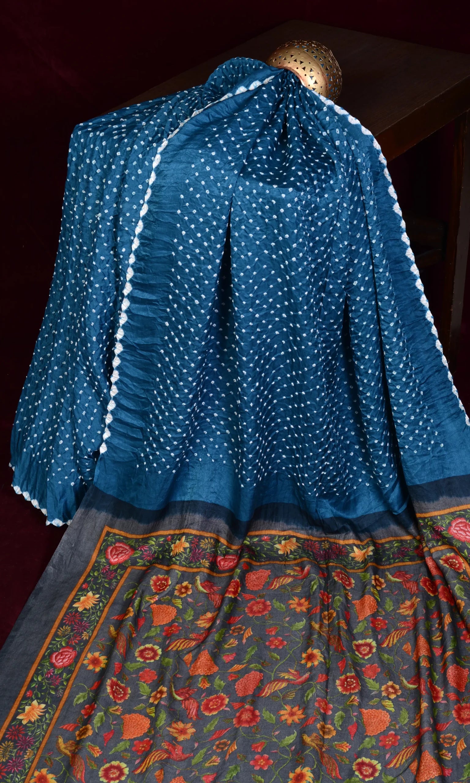 Pichhwai Bandhani Saree