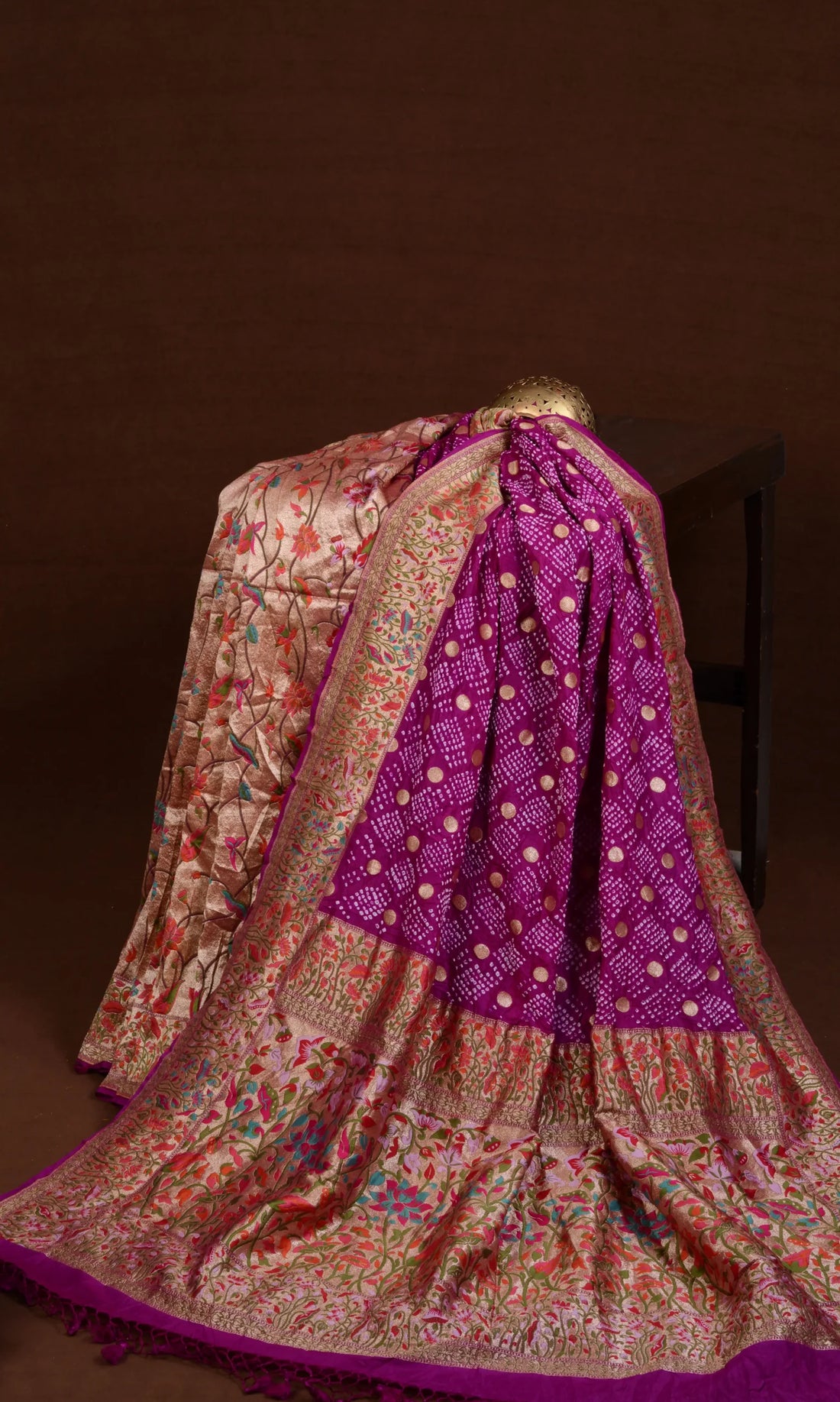 Paithani Silk Bouti Bandhani Saree