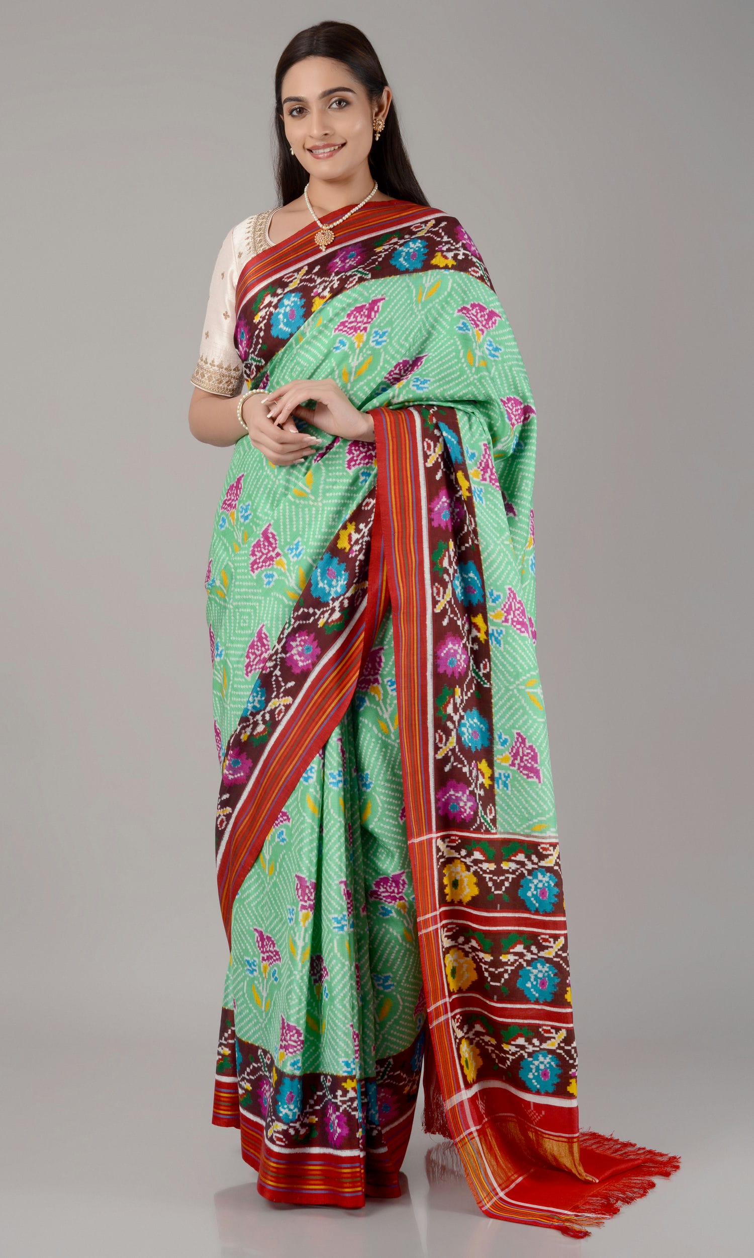 Double Ikat Patola Saree Fancy Flower