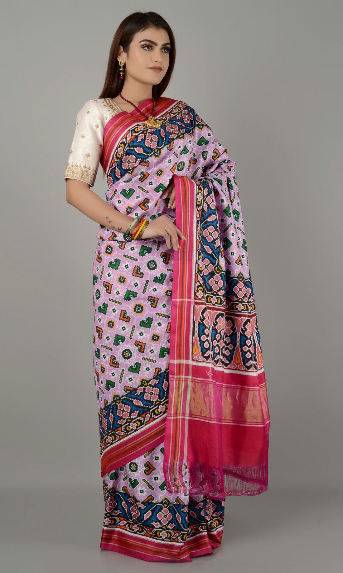 Double Ikat Patola Saree Manekchowk