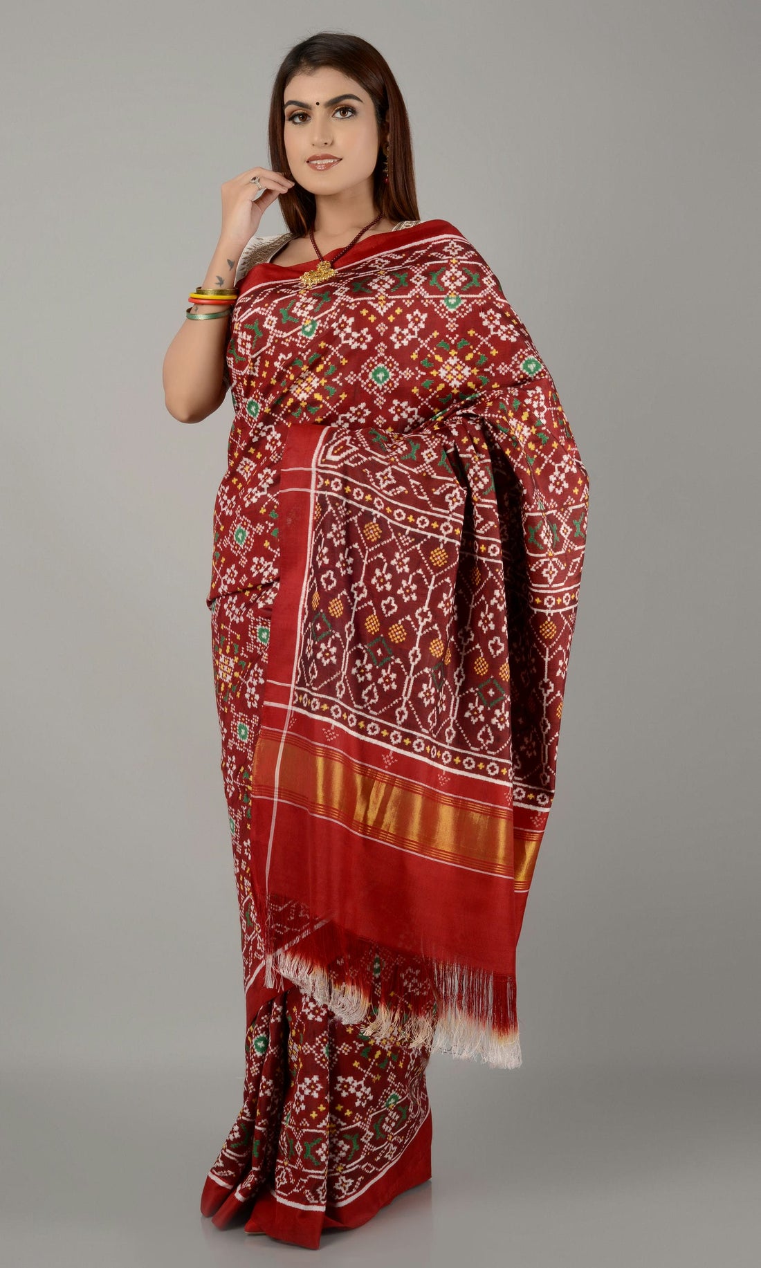 Double Ikat Patola Saree Nau Ratan