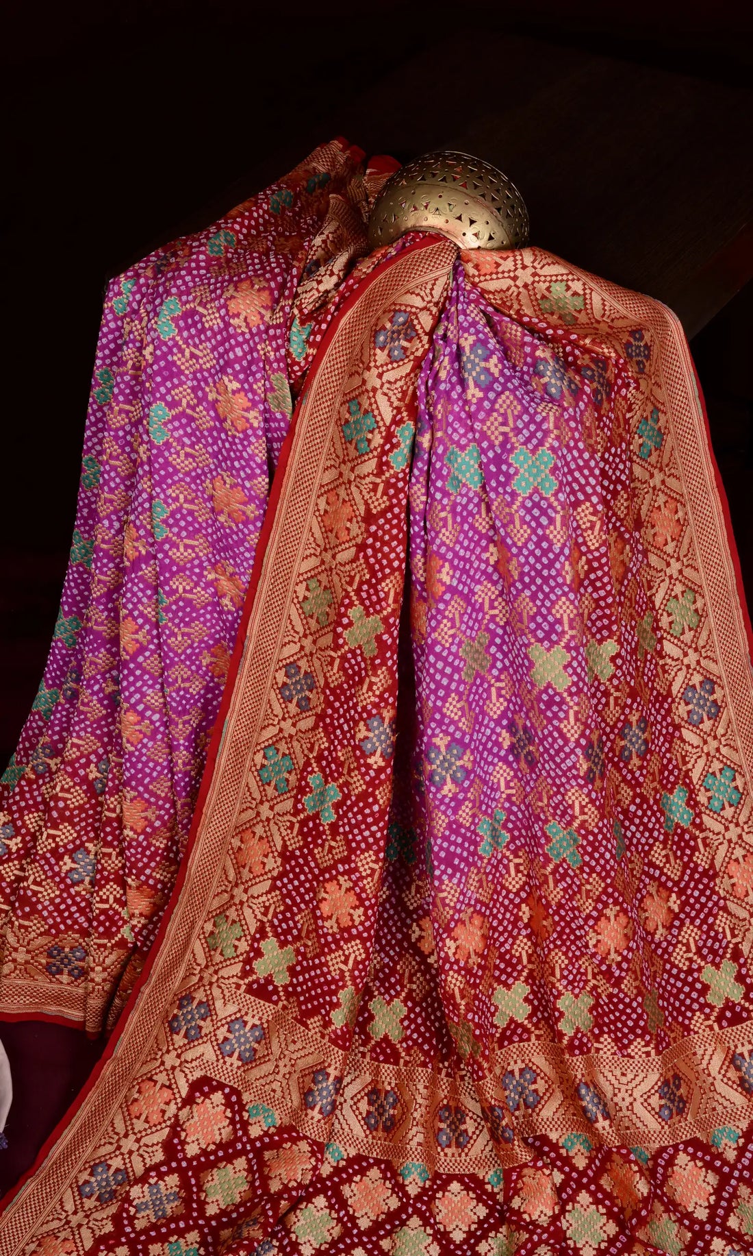 Banarasi Patola Design Weave Bandhani Saree