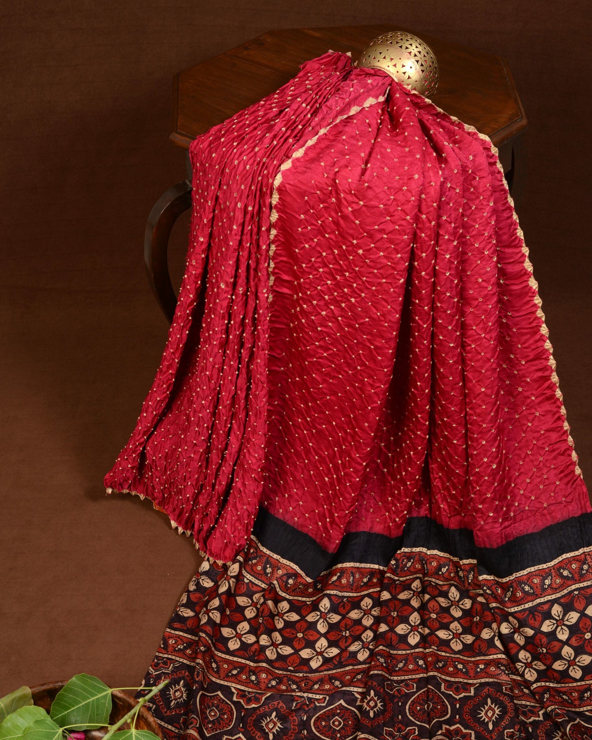 Ajrakh Bandhani Saree