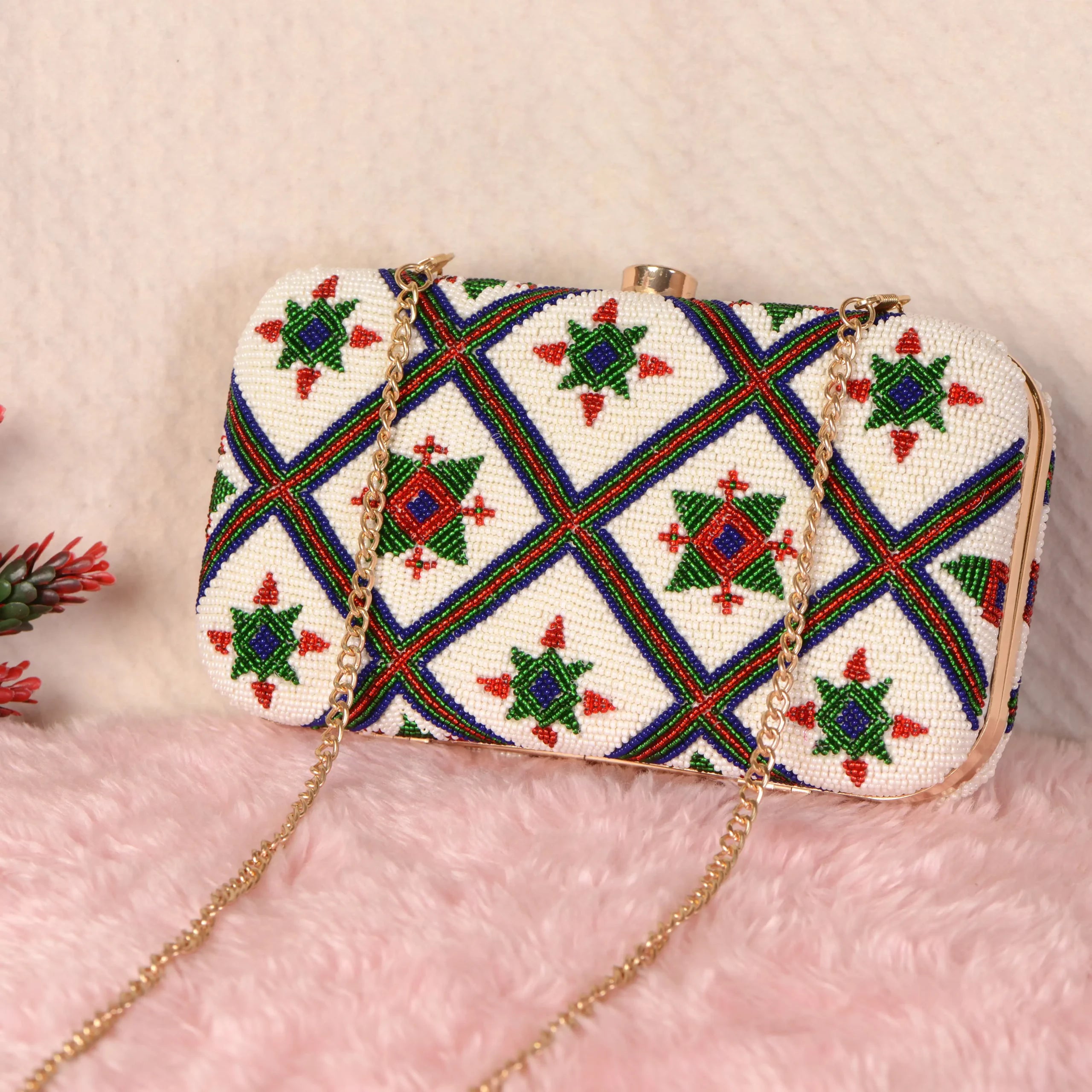 Patola Beaded Clutch
