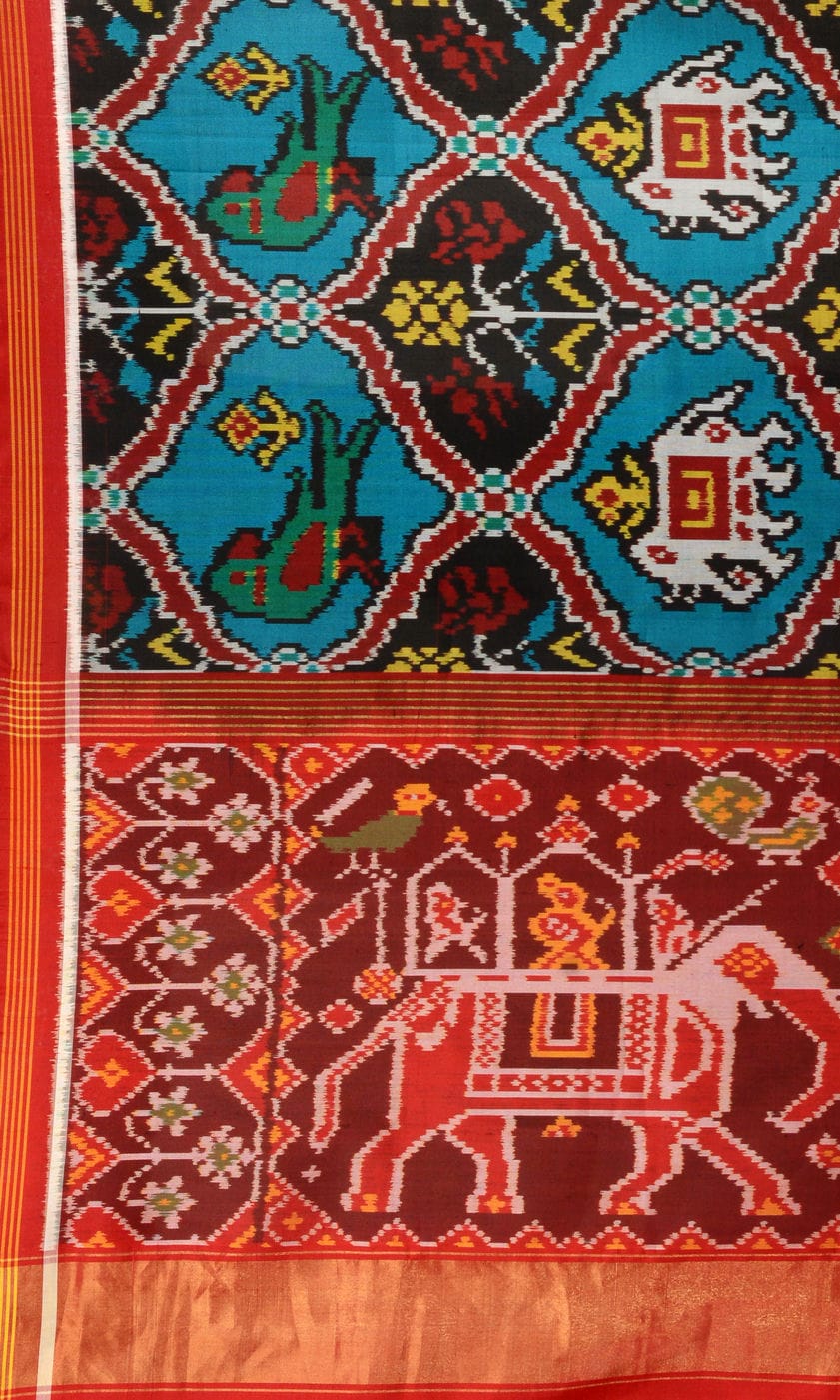 Single Ikat Patola Saree Multi Figure
