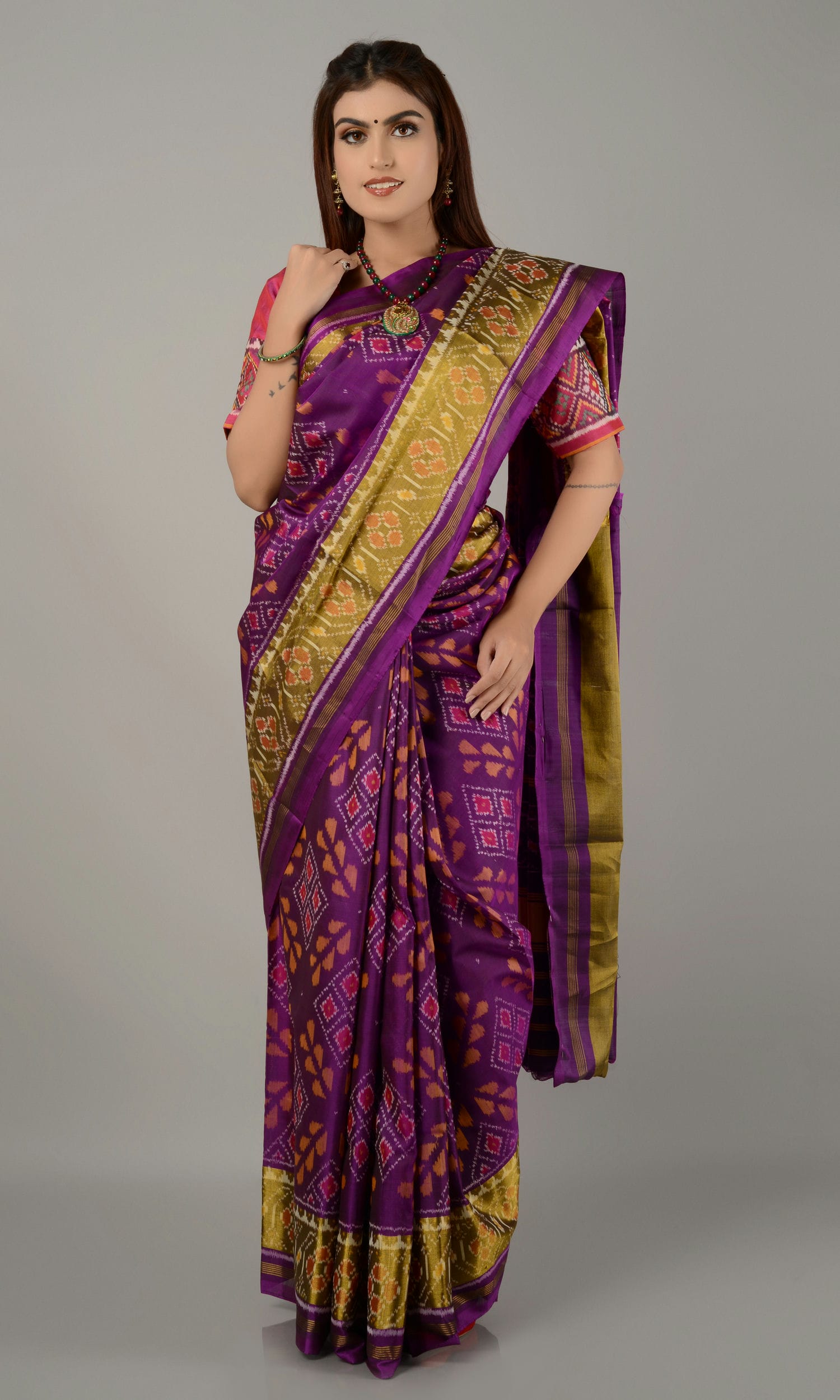 Rajkoti Patola Saree Chanda Flower