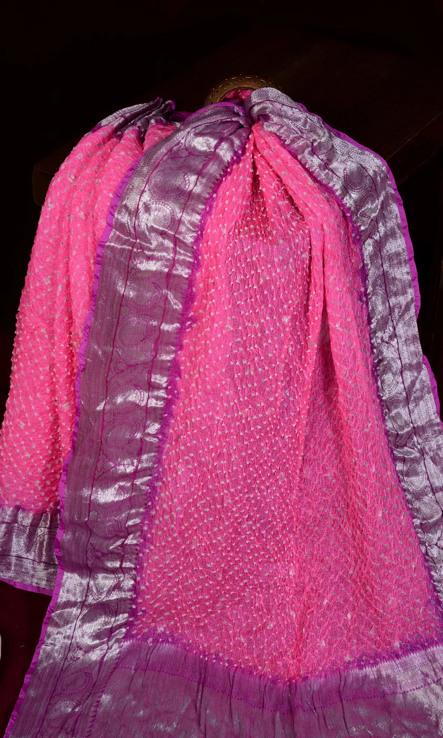 Kota Doriya Banarasi Weave Bandhani Saree