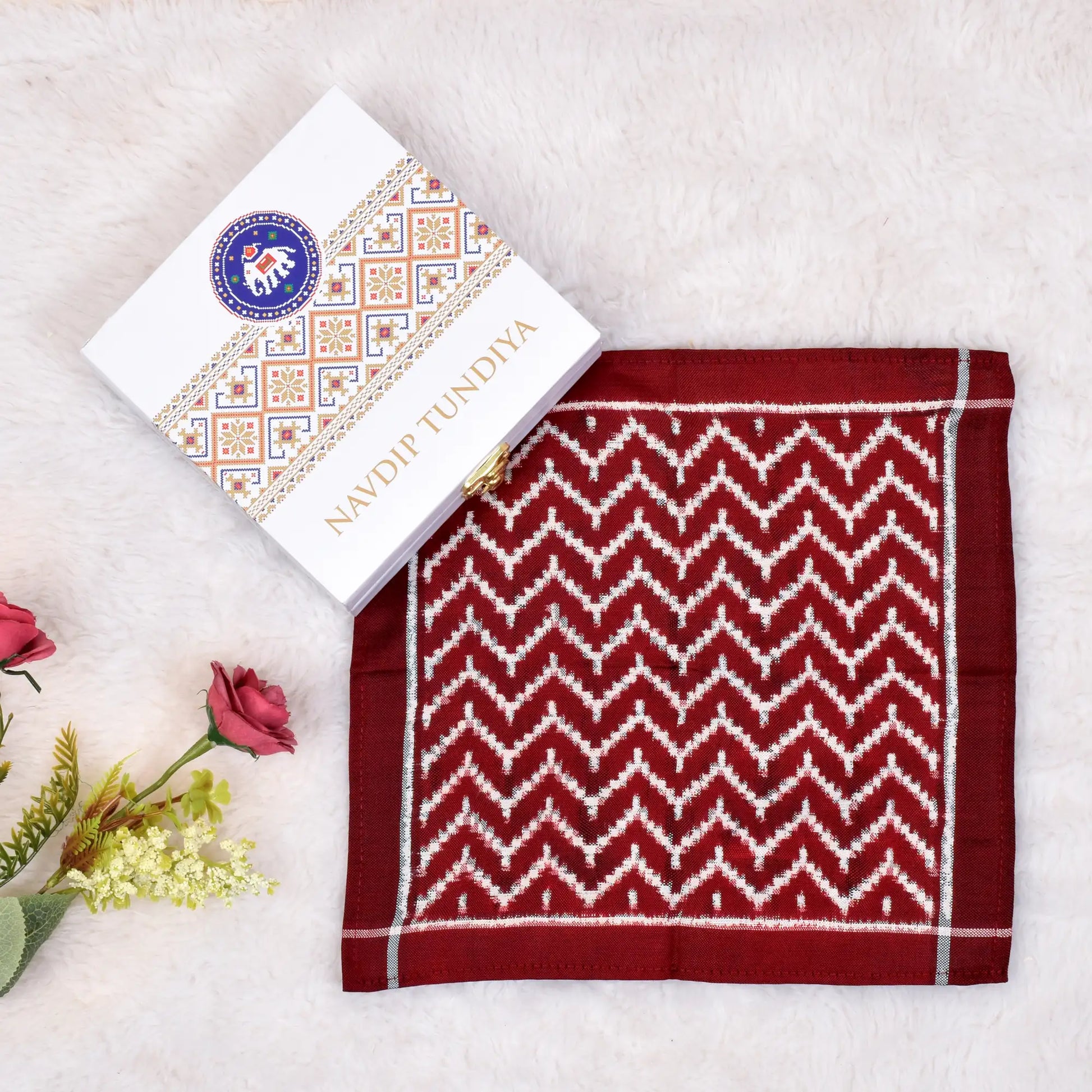Double Ikat Pocket Square