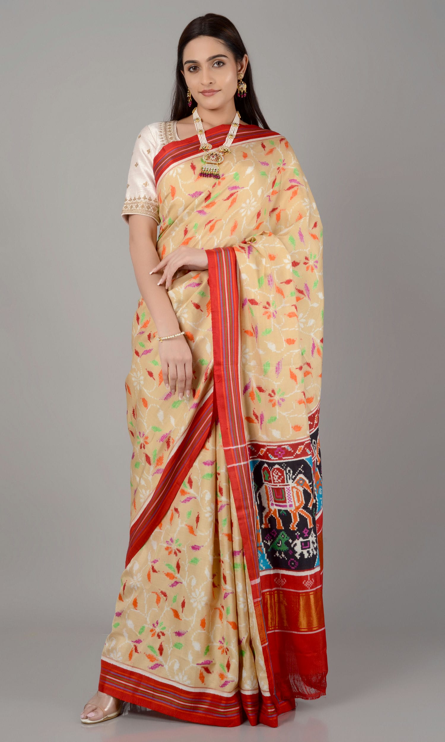 Double Ikat Patola Saree Jaal
