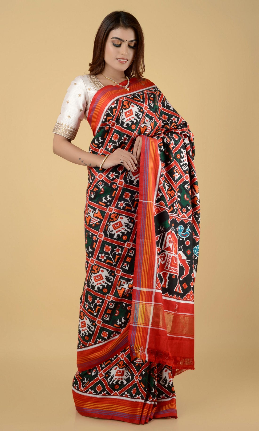 Double Ikat Patola Saree Adtala