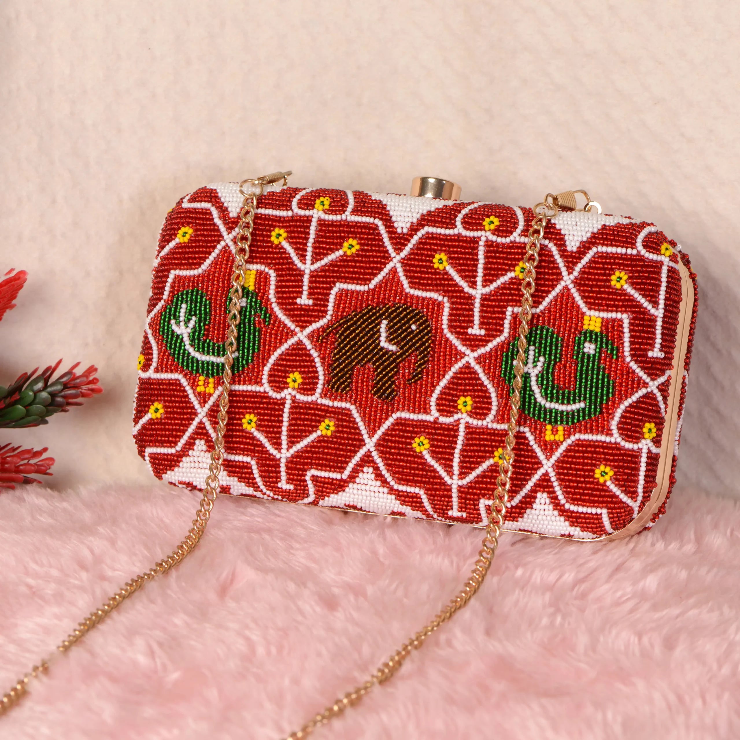 Patola Beaded Clutch