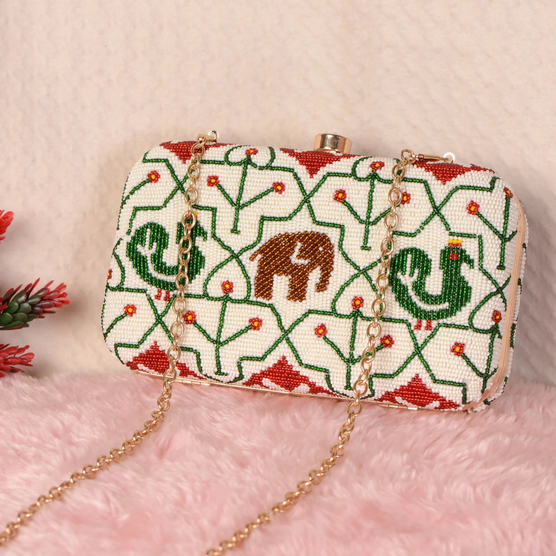 Patola Beaded Clutch