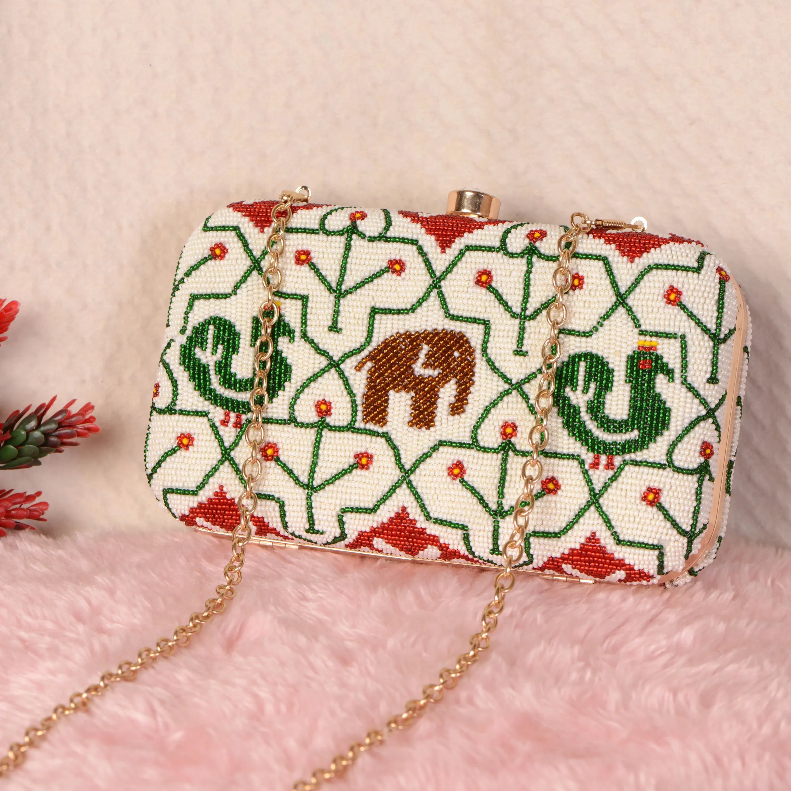 Patola Beaded Clutch