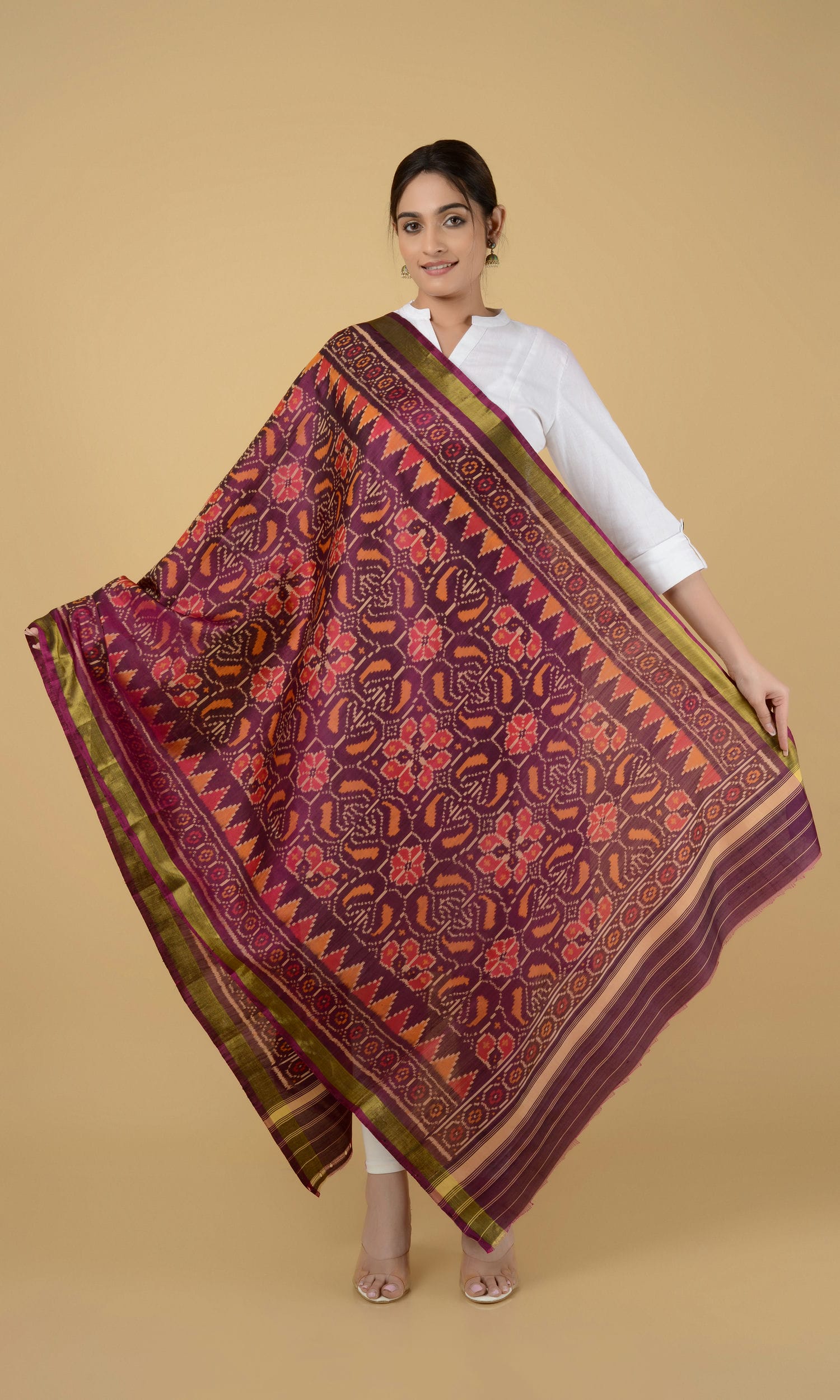 Rajkoti Patola Dupatta Flowers
