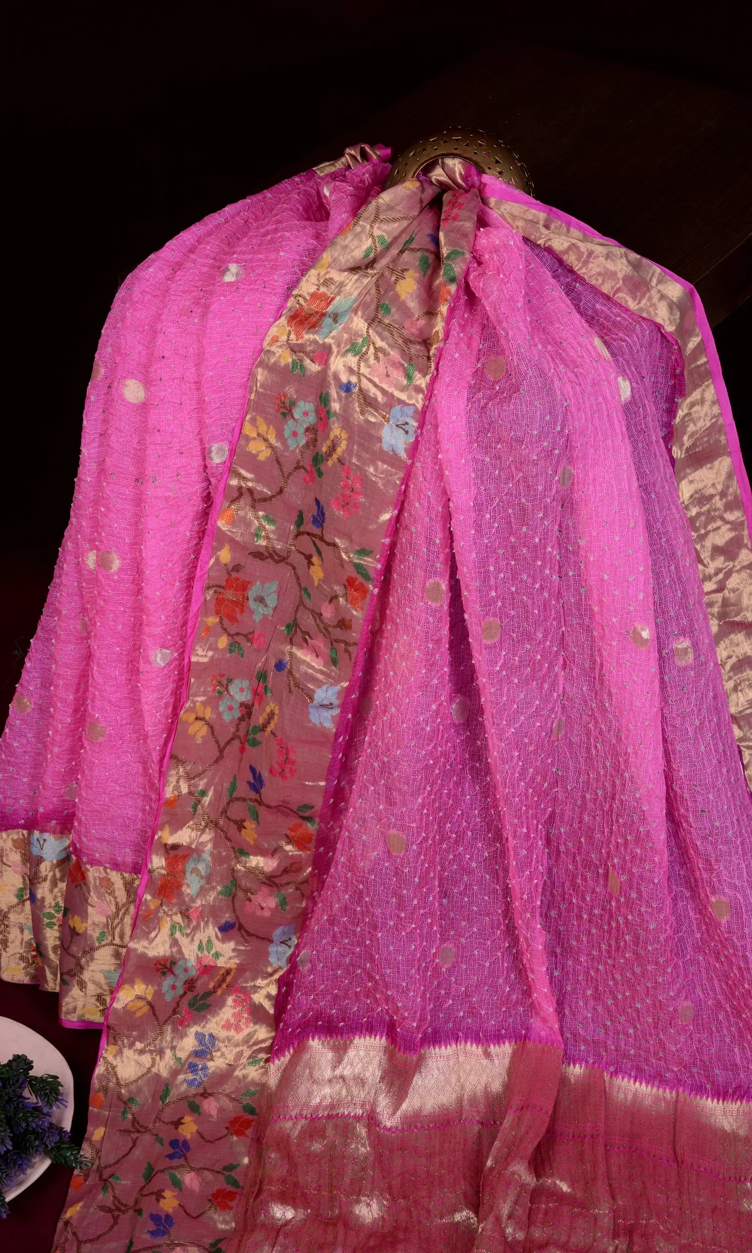 Kota Doriya Banarasi Weave Bandhani Saree