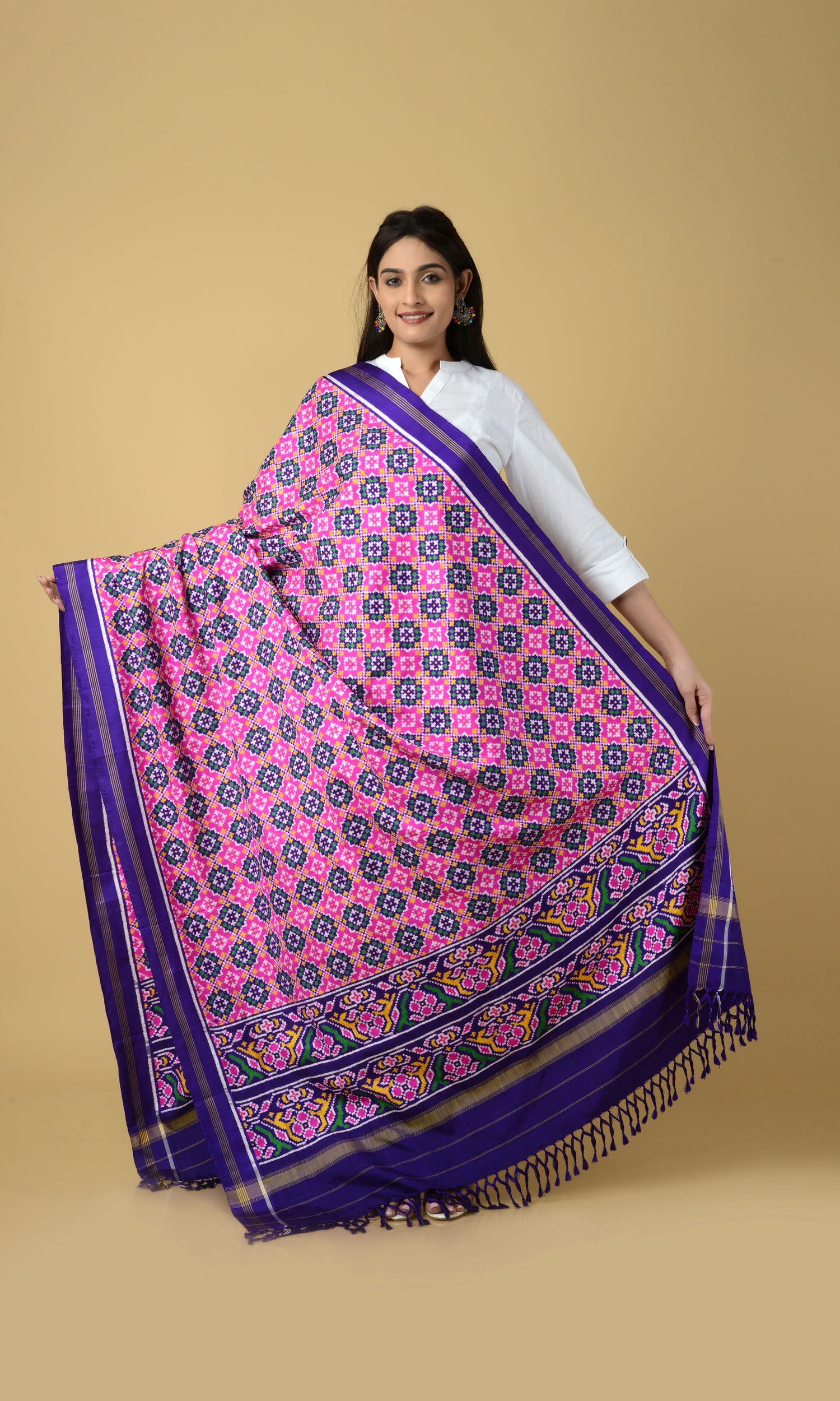 Double Ikat Patola Chanda Dupatta