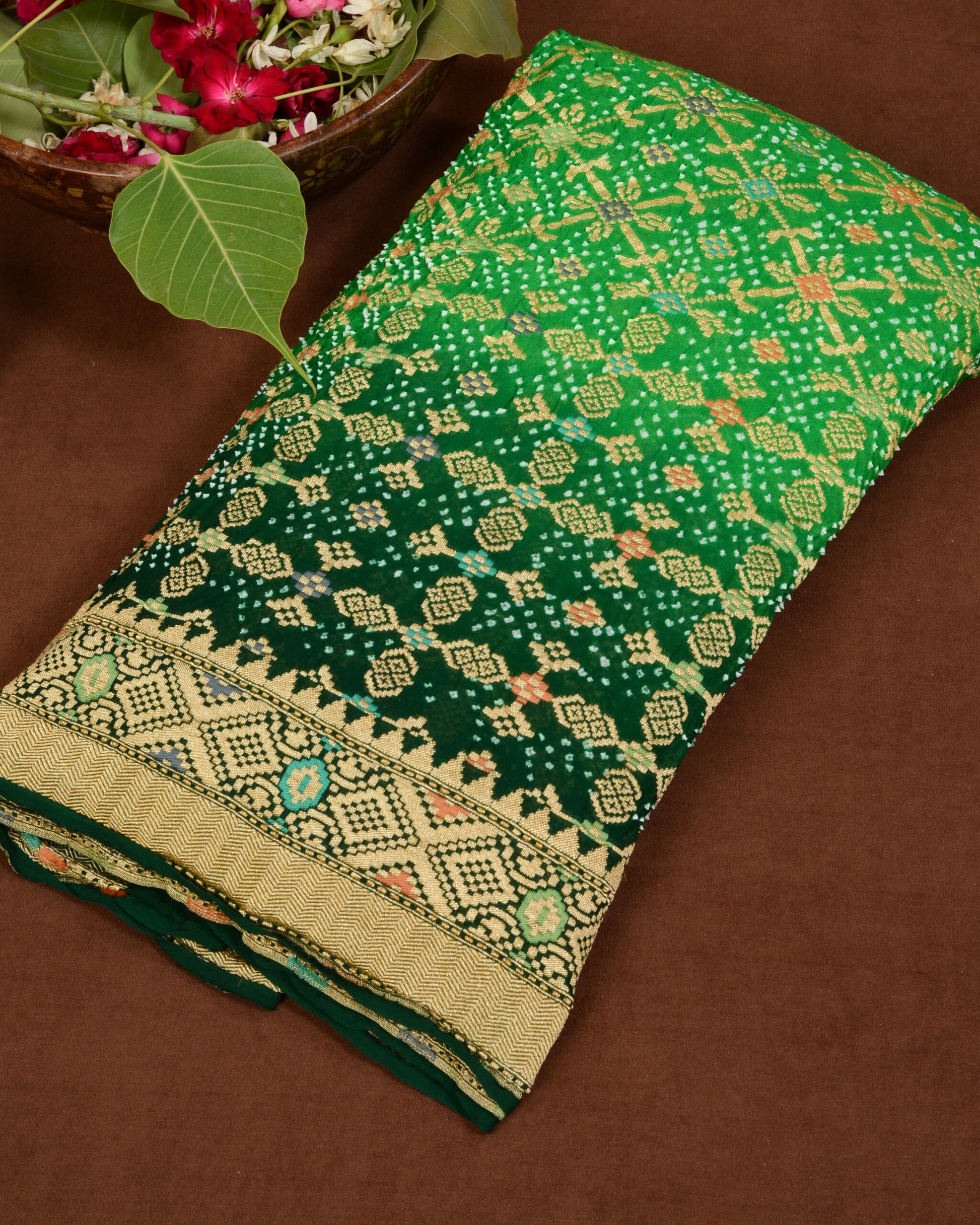 Banarasi Patola Weave Bandhani Saree Navdip Tundiya