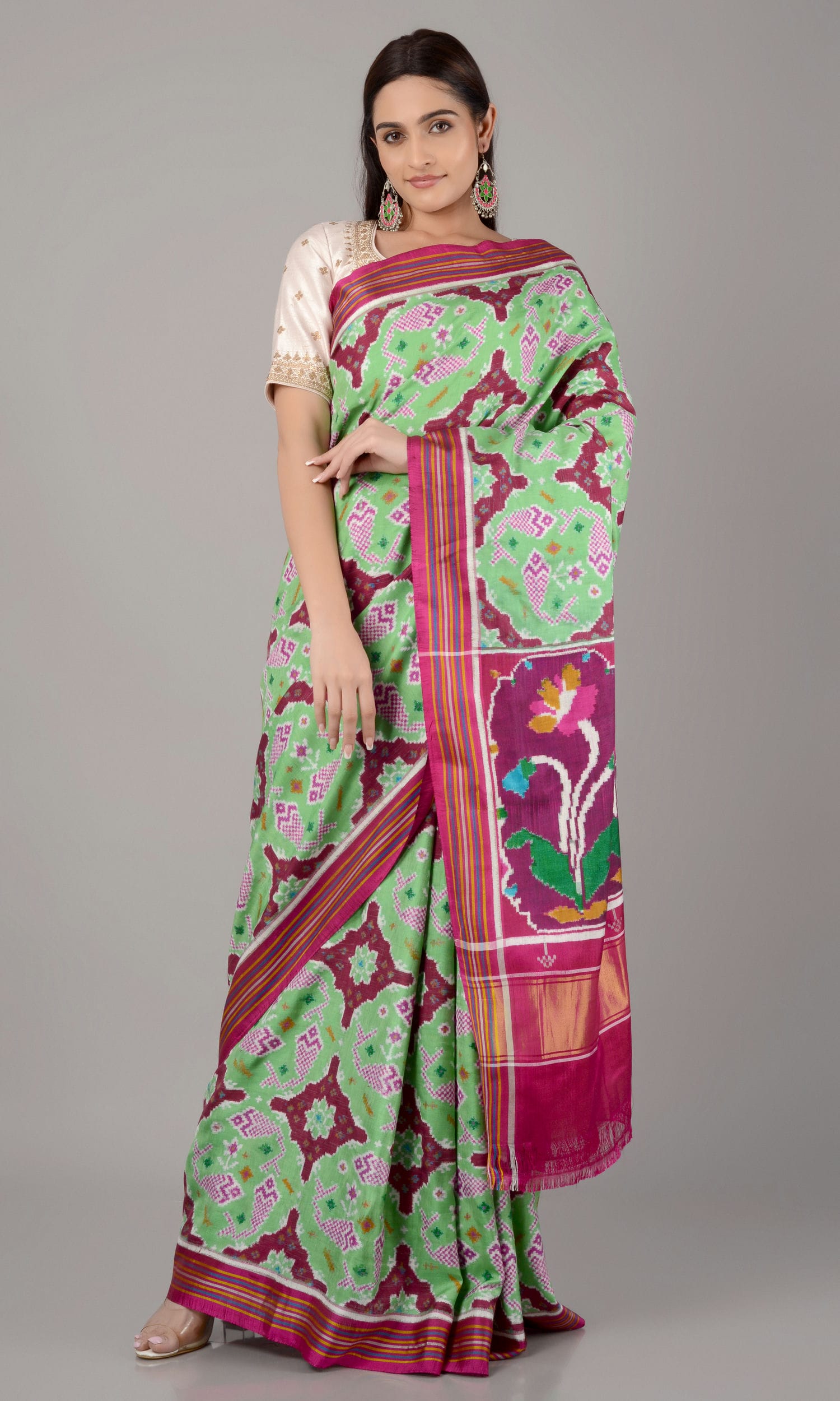 Double Ikat Patola Saree Fish Chhabdi