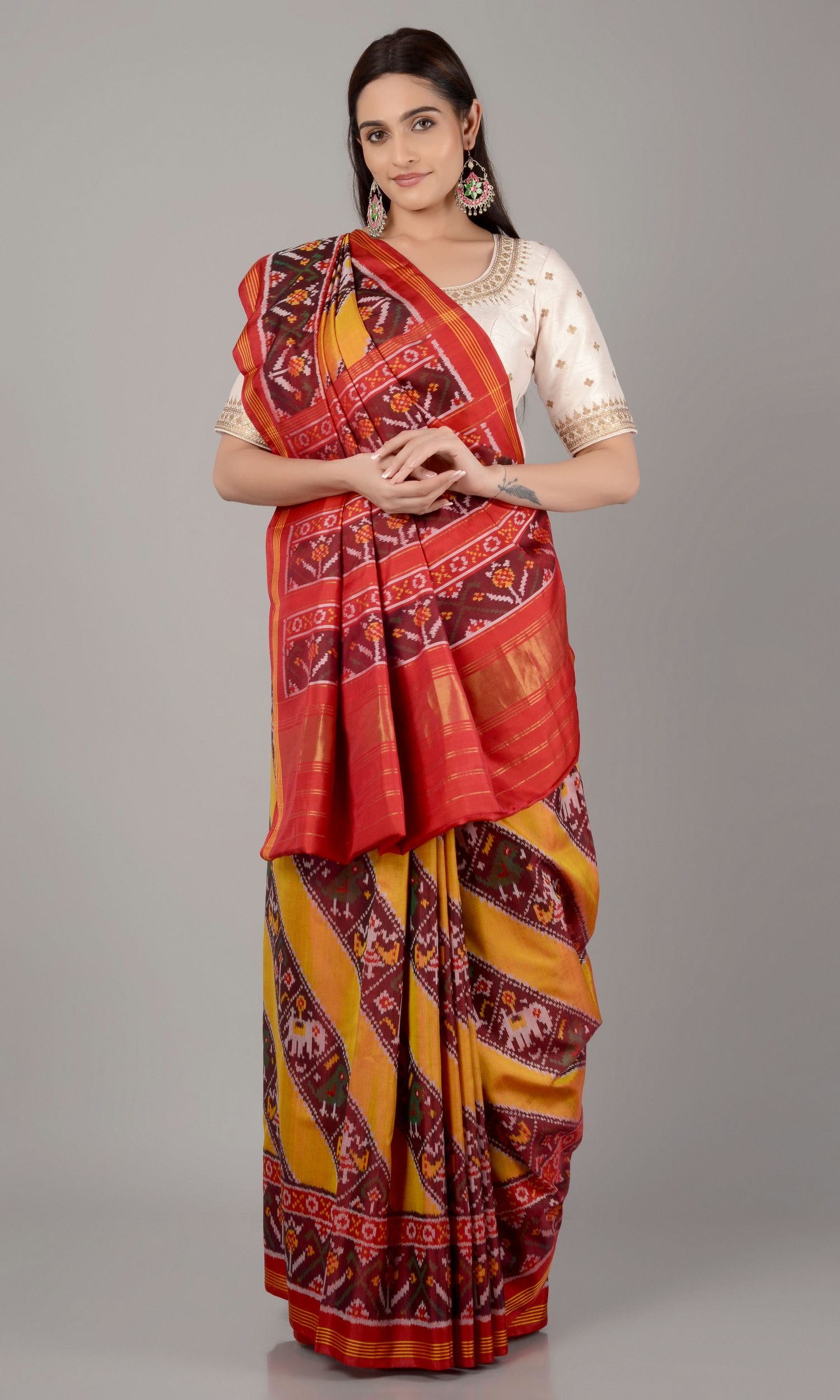 Single Ikat Patola Saree Nari Kunj Laheriya