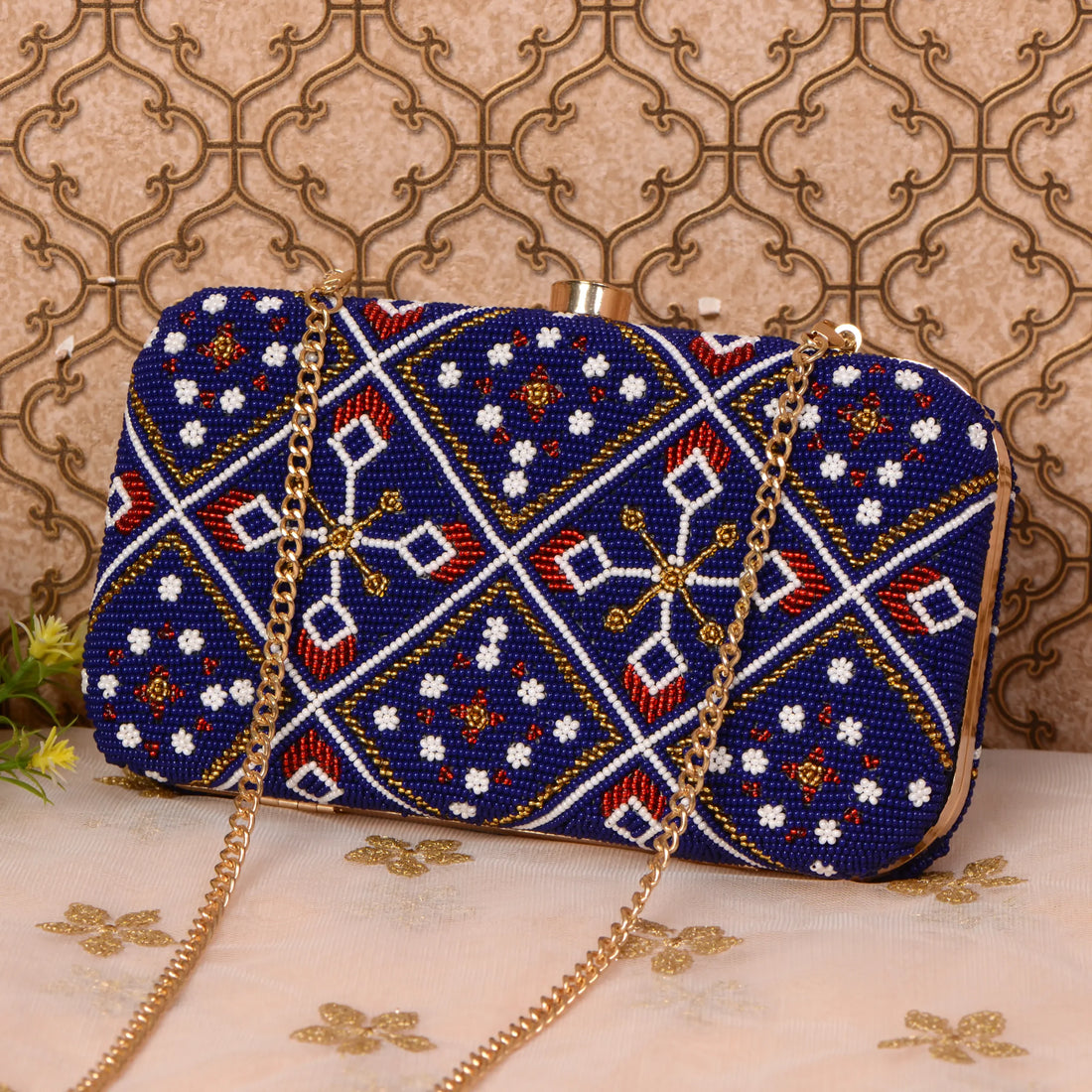 Patola Beaded Clutch