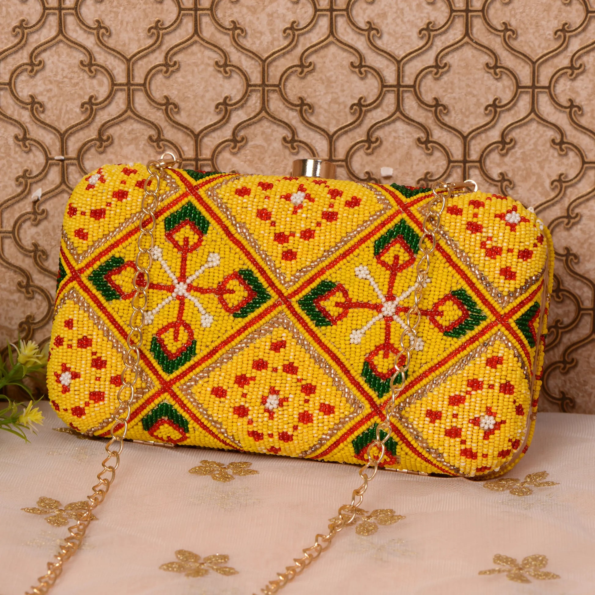 Patola Beaded Clutch