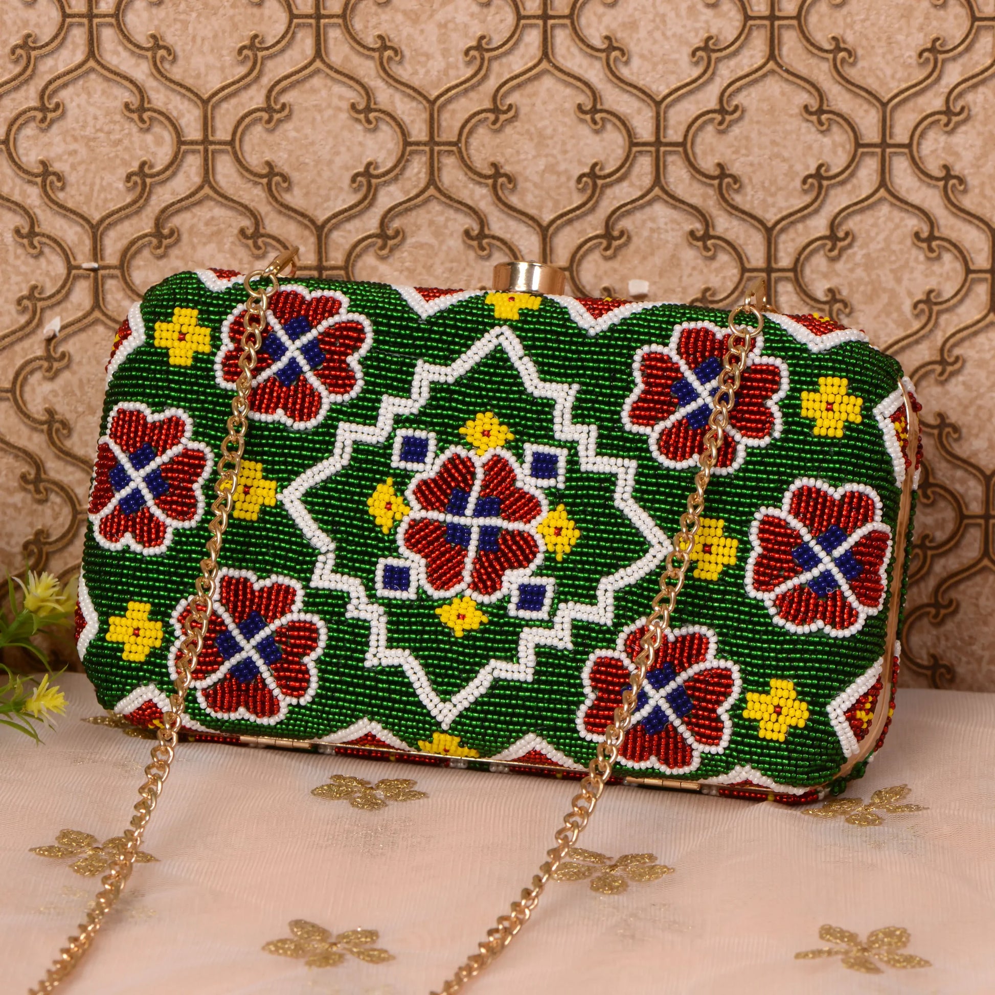 Patola Beaded Clutch