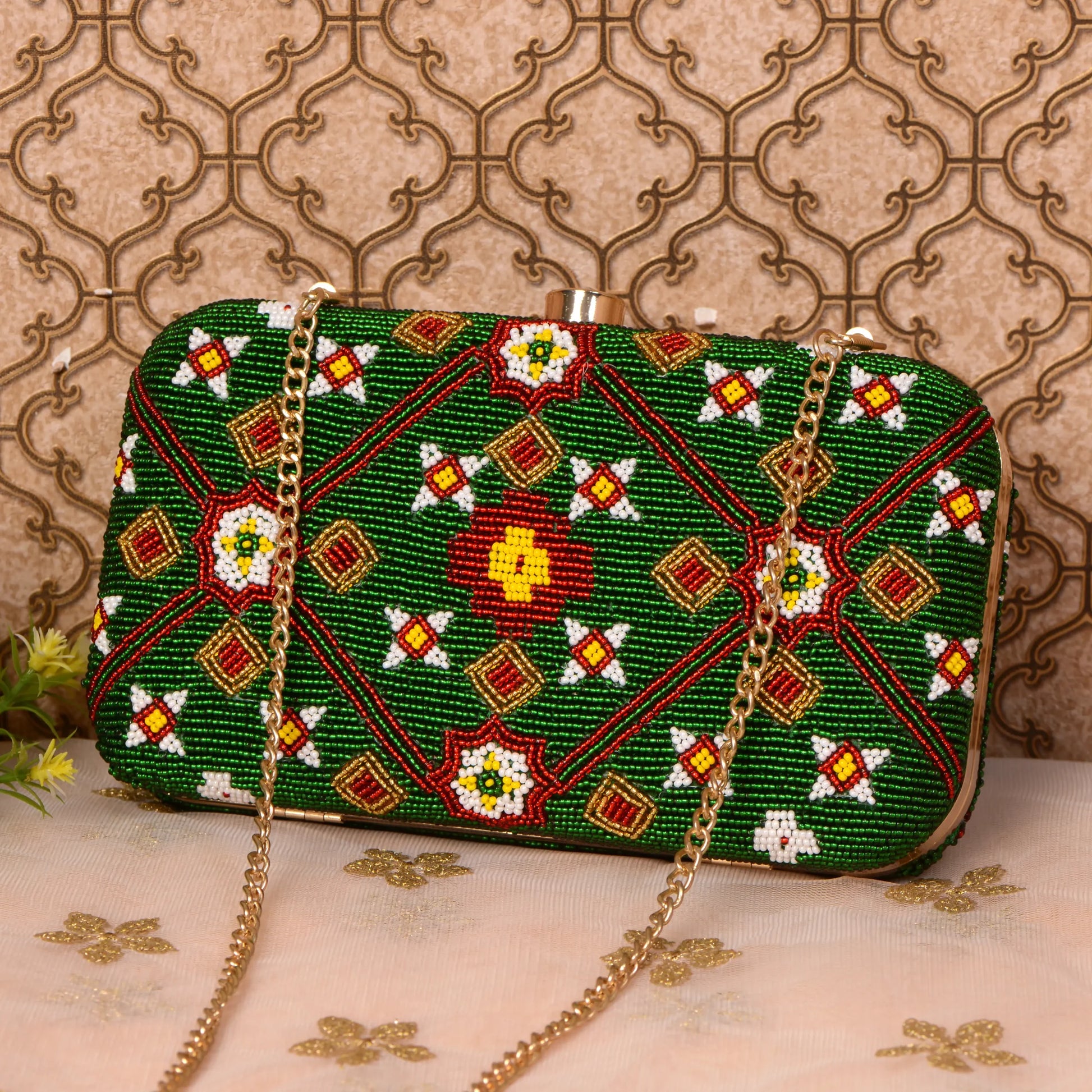 Patola Beaded Clutch