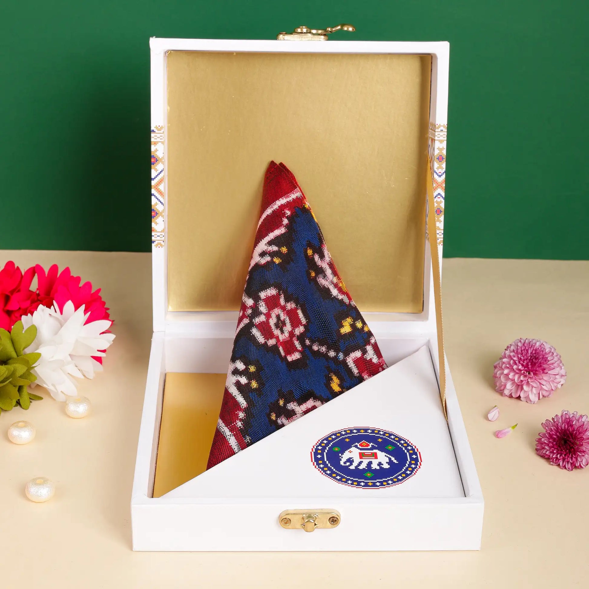 Double Ikat Pocket Square
