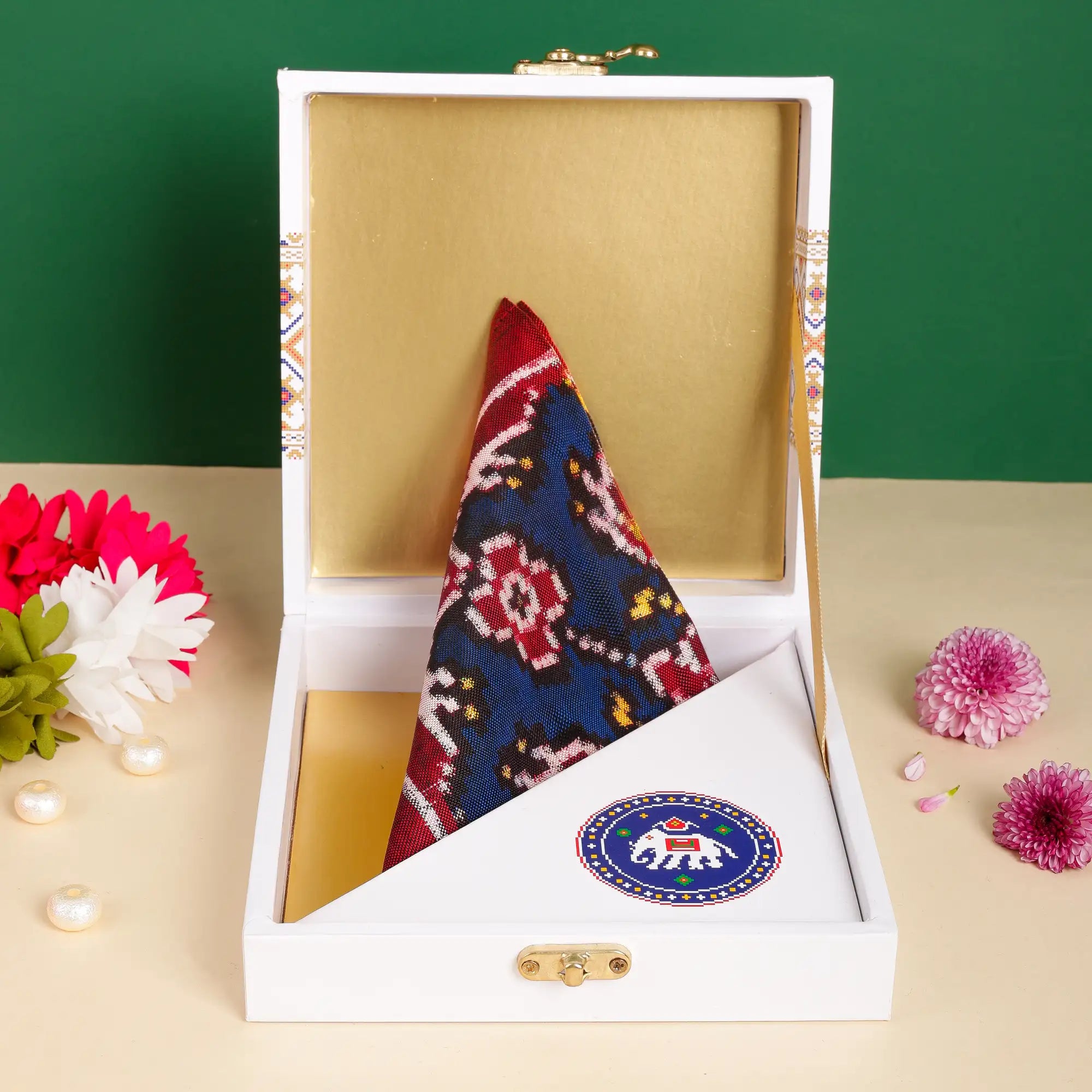Double Ikat Pocket Square