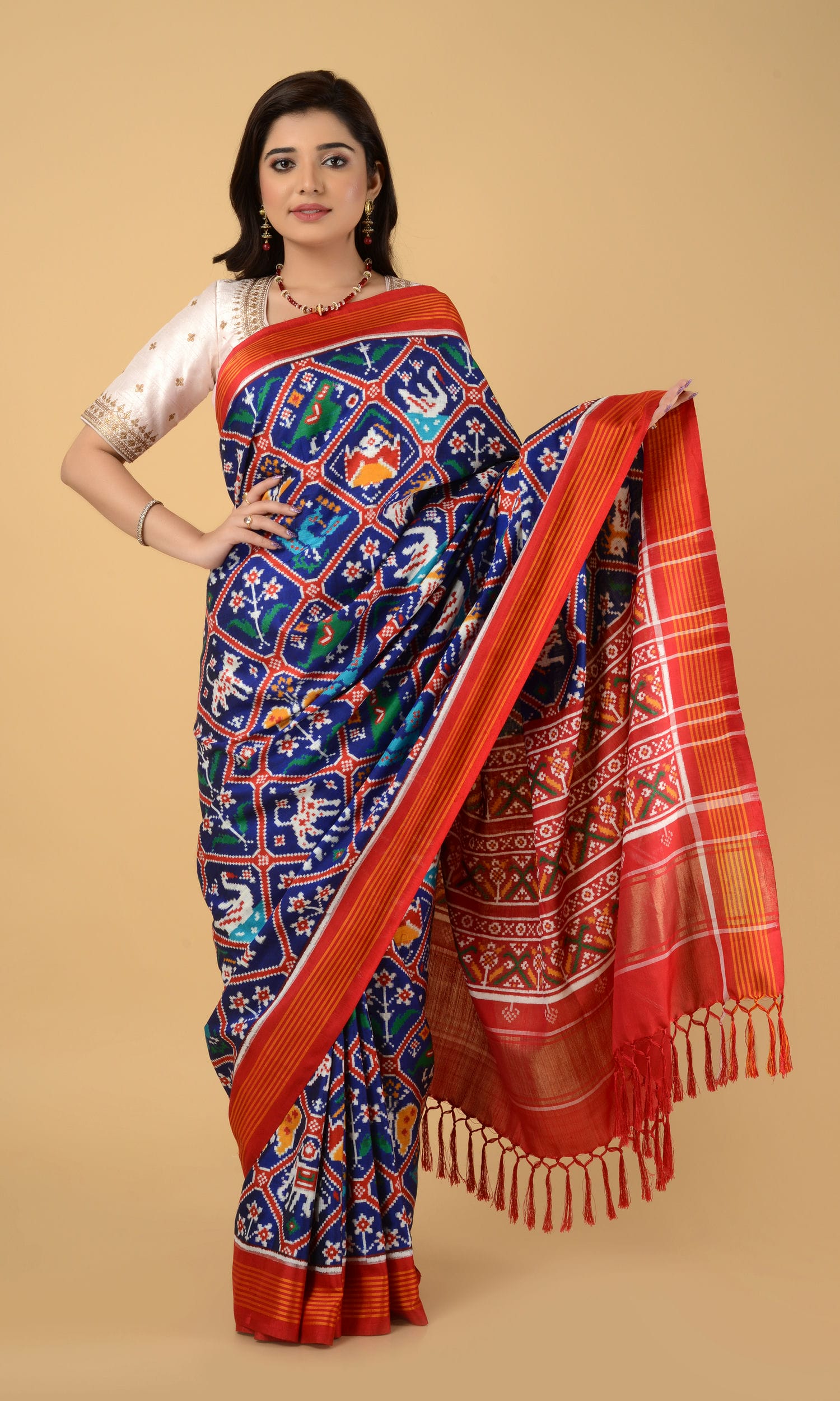 Double Ikat Patola Saree 9 Motifs