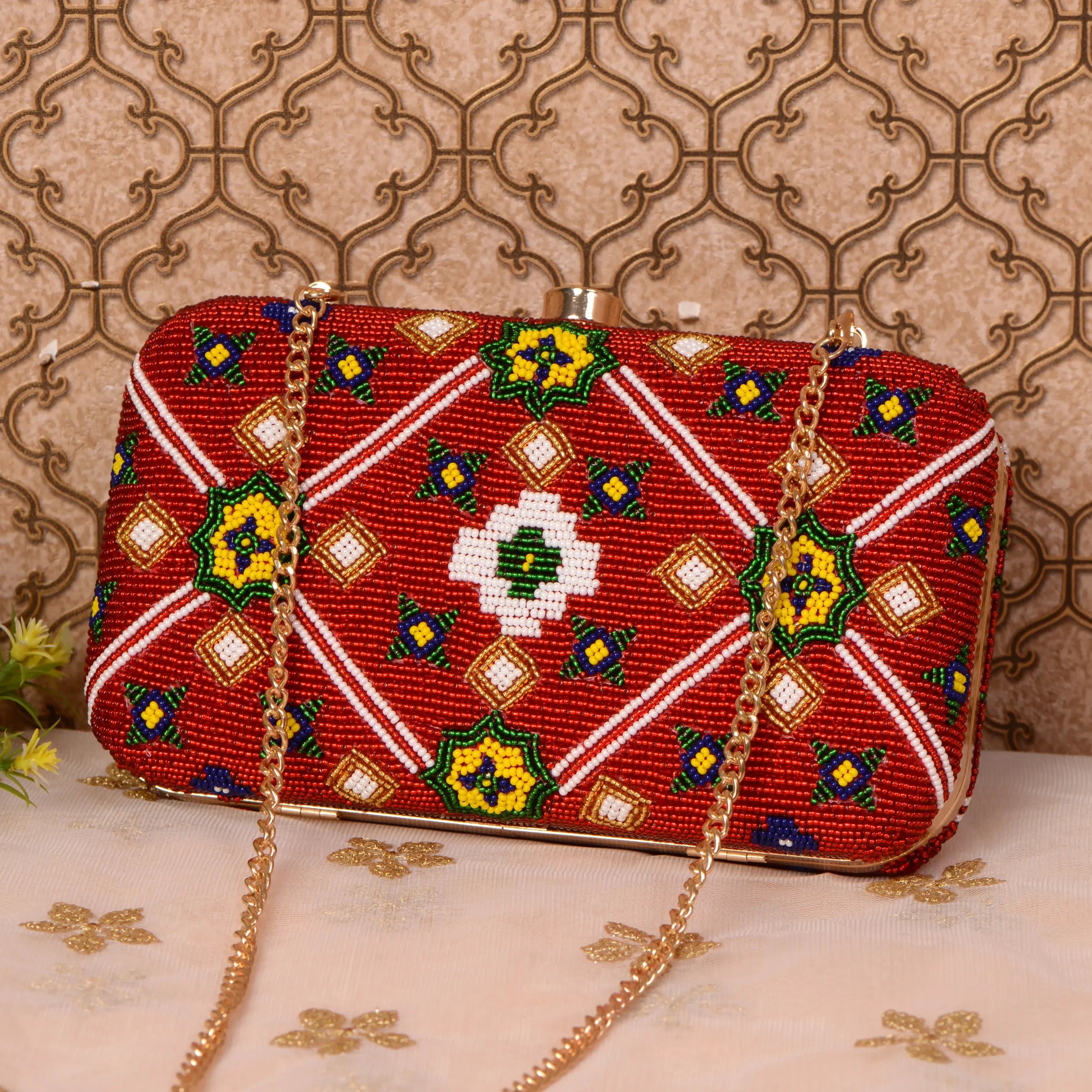 Patola Beaded Clutch