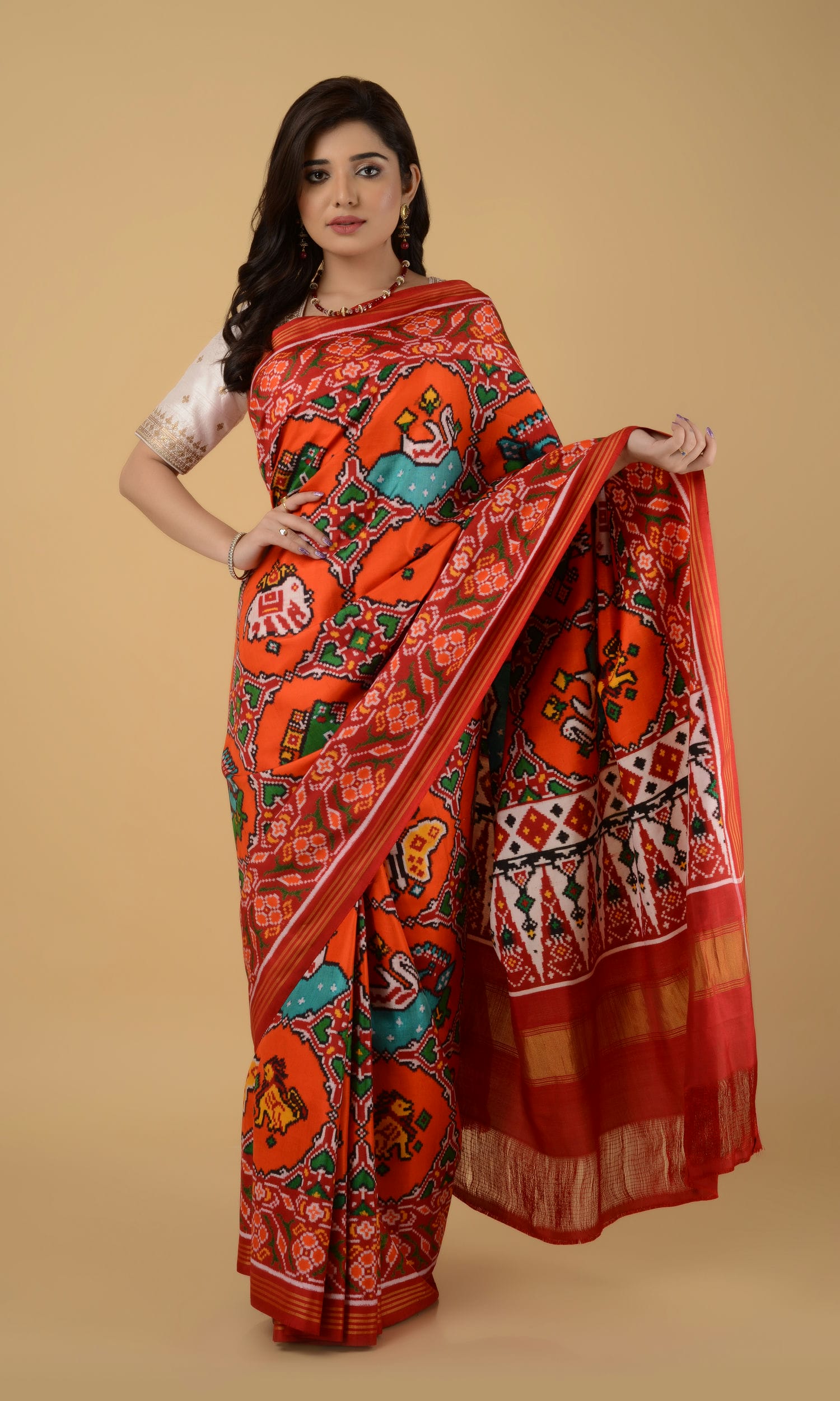 Double Ikat Patola Saree 6 Motifs