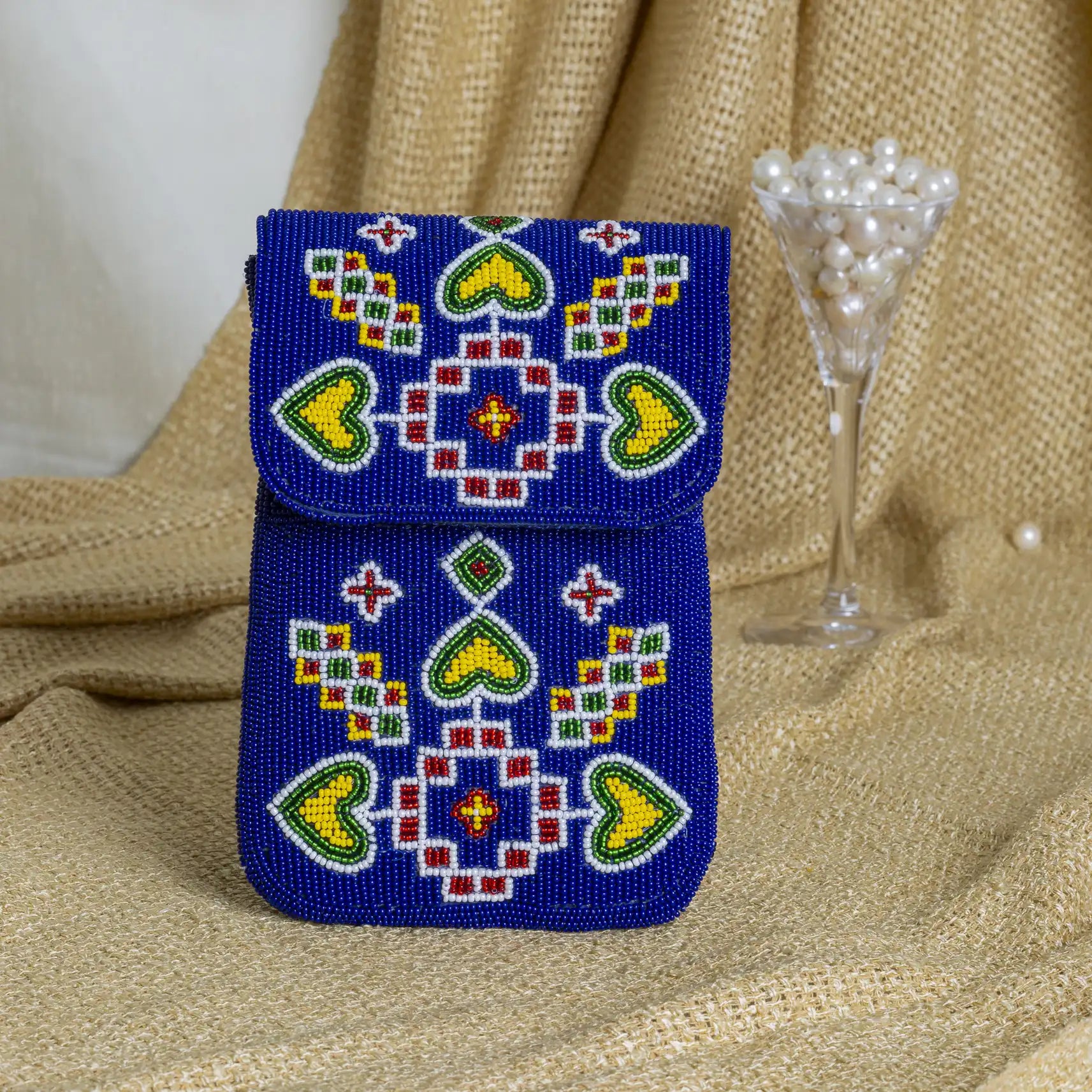 Mobile Cover Pearl Patola Beaded