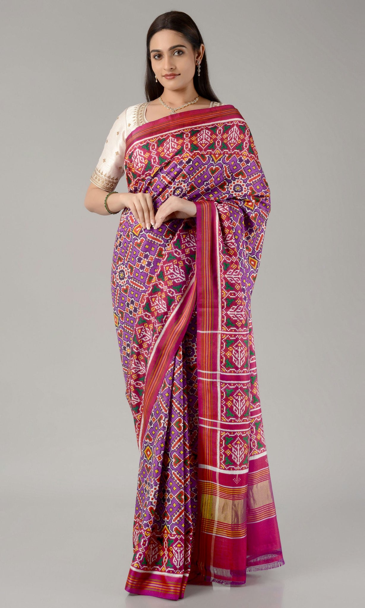 Double Ikat Patola Saree Manekchowk